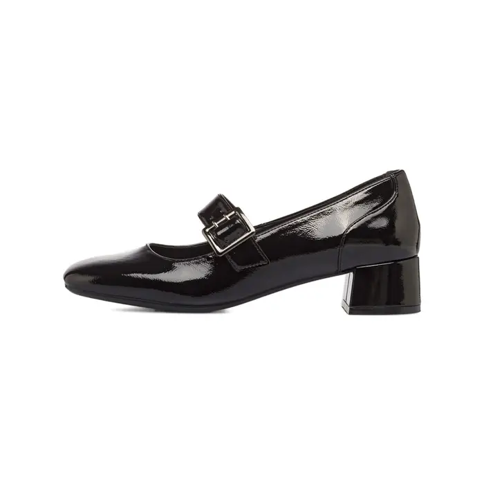 ALESYA Décolleté nere da donna in pelle effetto vernice con tacco 4 cm