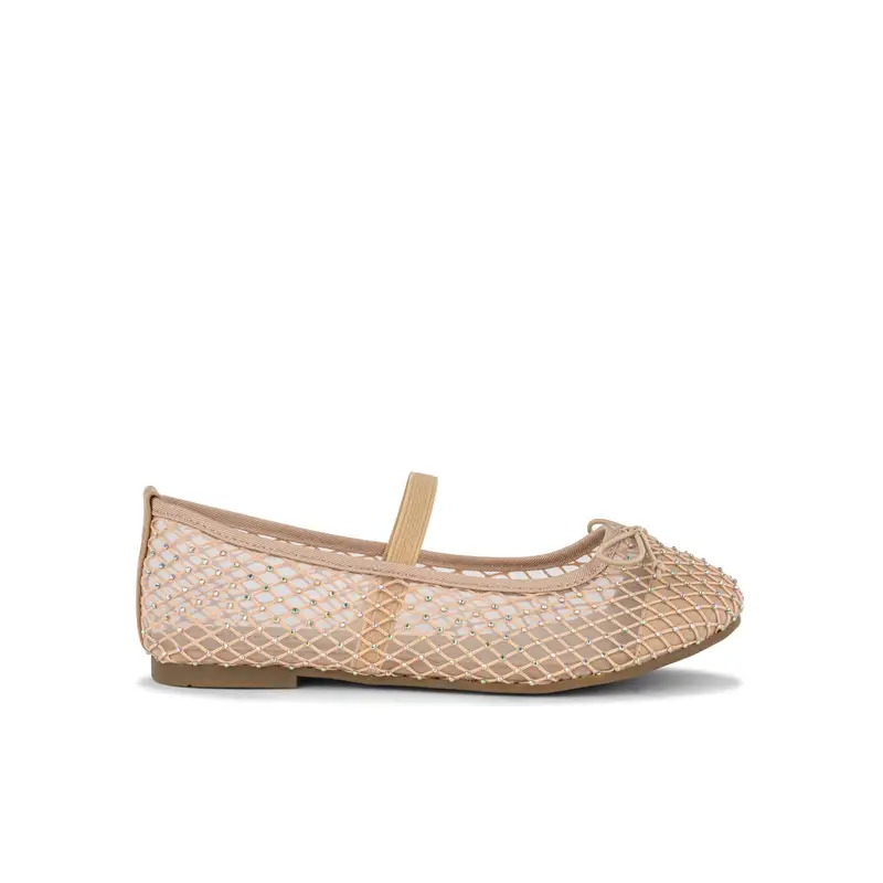 ALESYA GIRL Ballerina rosa elegante in rete da bambina con strass