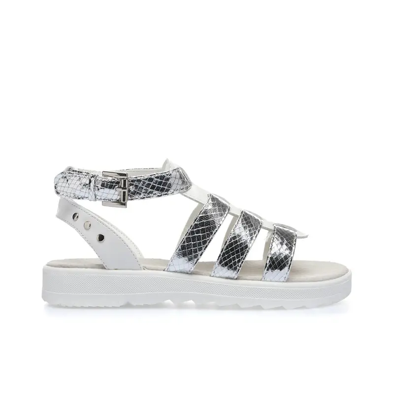 ALESYA GIRL Sandali bianchi laminati con platform