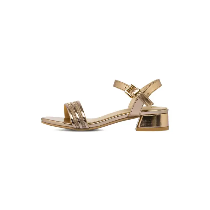 ALESYA GIRL Sandali eleganti oro da bambina con strass e tacco basso 3 cm