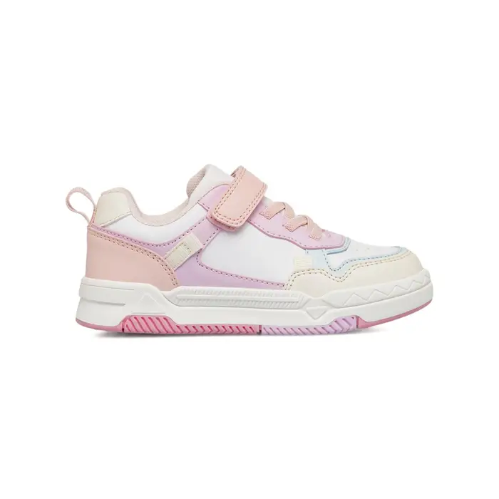 ALESYA GIRL Sneakers da bambina bianche e rosa con chiusira a lacci e strappo