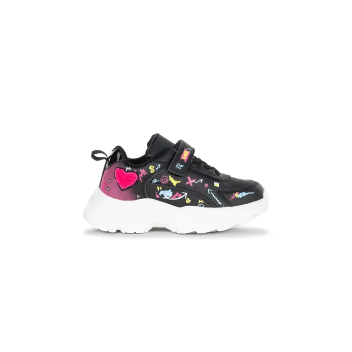 ALESYA GIRL Sneakers nere da bambina con stampa e cuore glitter