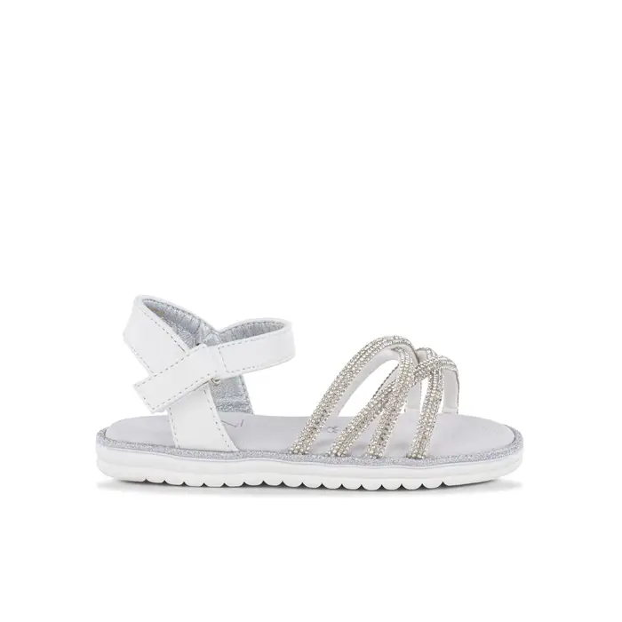 ALESYA KIDS Sandali bianchi eleganti da bimba con strass
