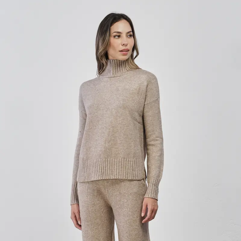 ALESYA Maglionce dolcevita beige da donna