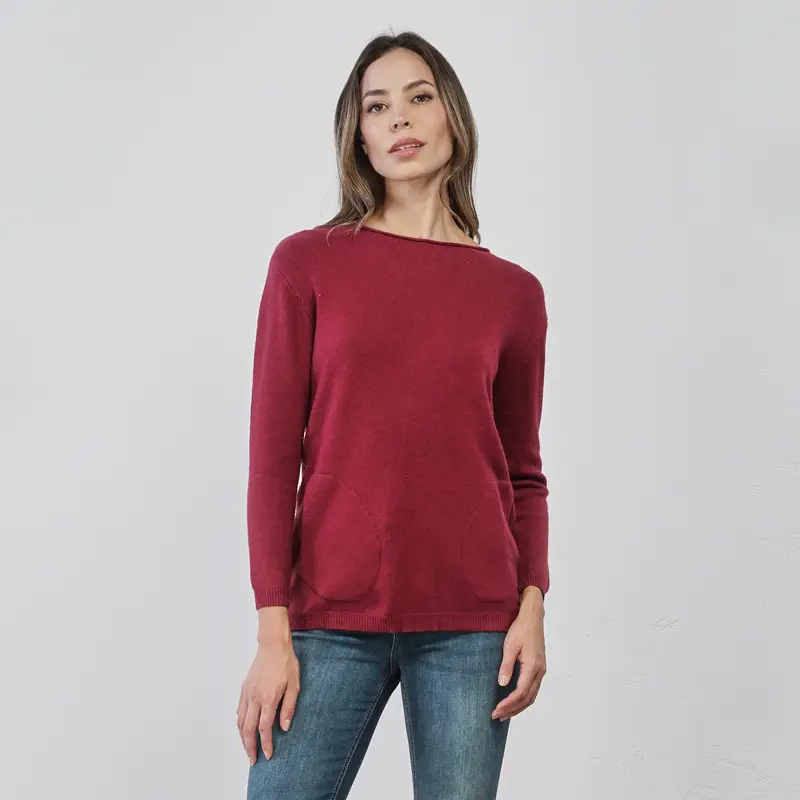 ALESYA Maglioncino rosso da donna con tasche