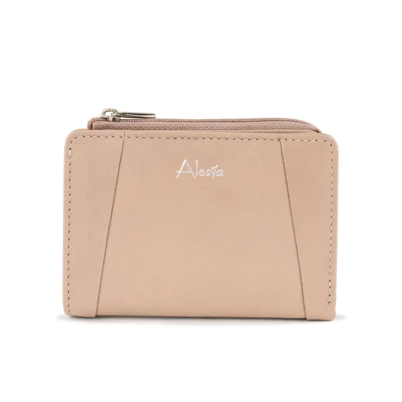 ALESYA Portafoglio rosa da donna con zip e logo