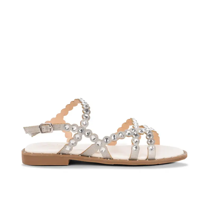 ALESYA Sandali bassi argento da donna con borchie