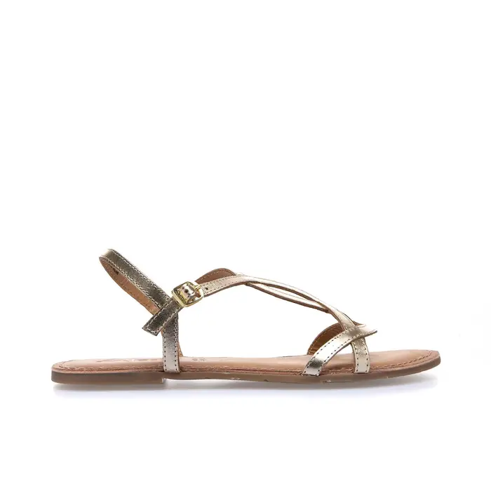 Sandali bassi oro in pelle da donna