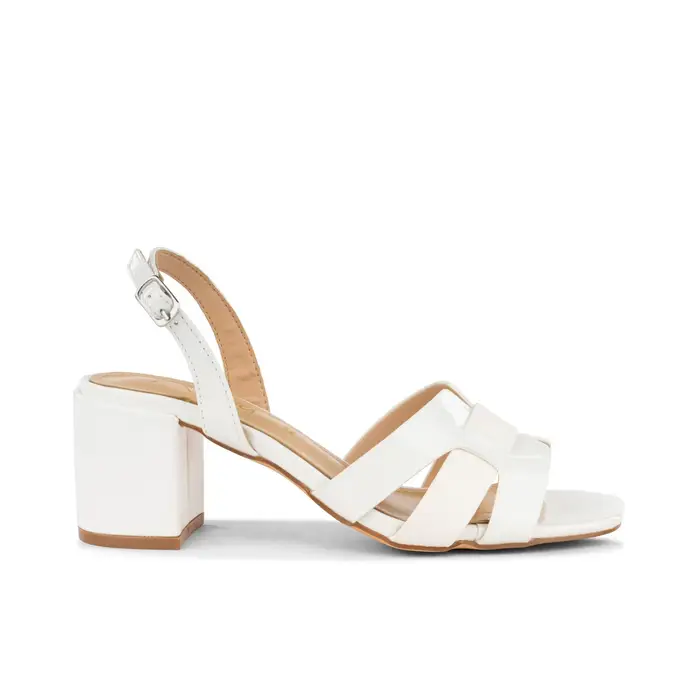 ALESYA Sandali bianchi con tacco da donna