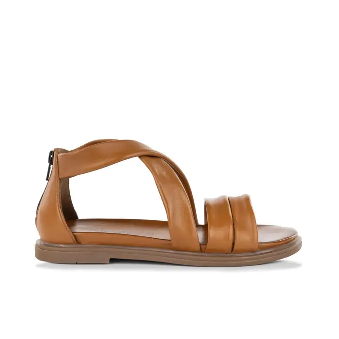 Sandali marroni in pelle da donna