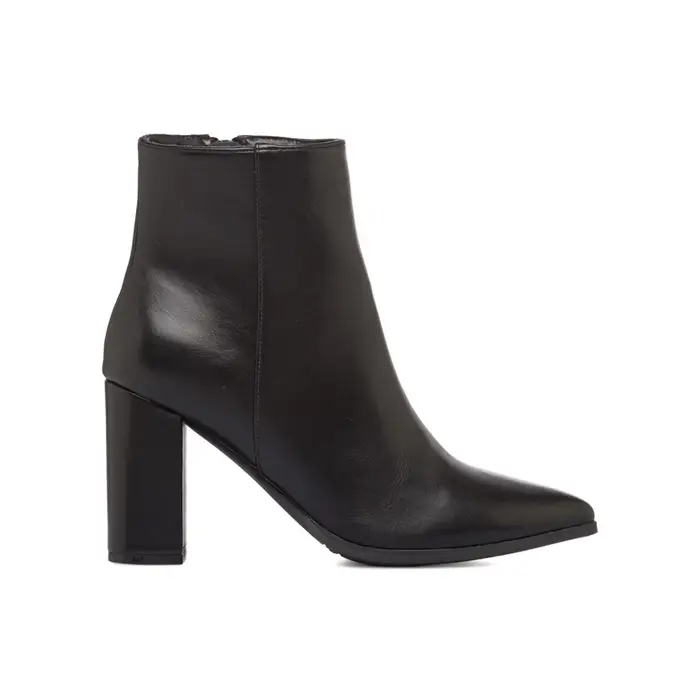 ALESYA Stivaletti eleganti da donna neri in pelle con tacco a colonna 8,5 cm