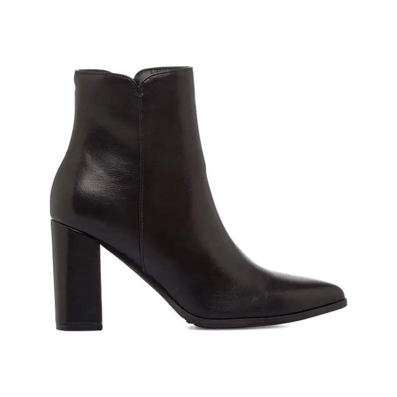 ALESYA Stivaletti neri a punta da donna con tacco alto largo