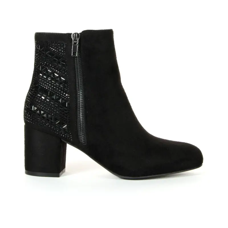 ALESYA Stivaletti neri con tacco, zip e borchie