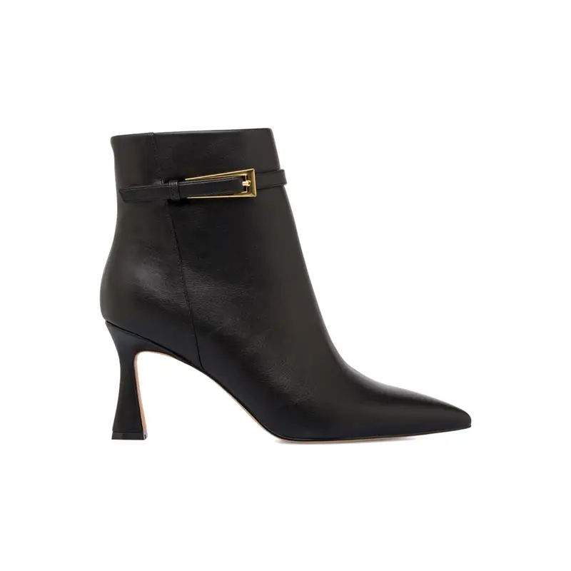 ALESYA Stivaletti neri eleganti da donna a punta con tacco alto e cinturino