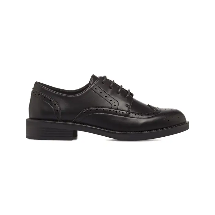 ALESYA Stringate eleganti da donna nere in pelle con dettagli brogue