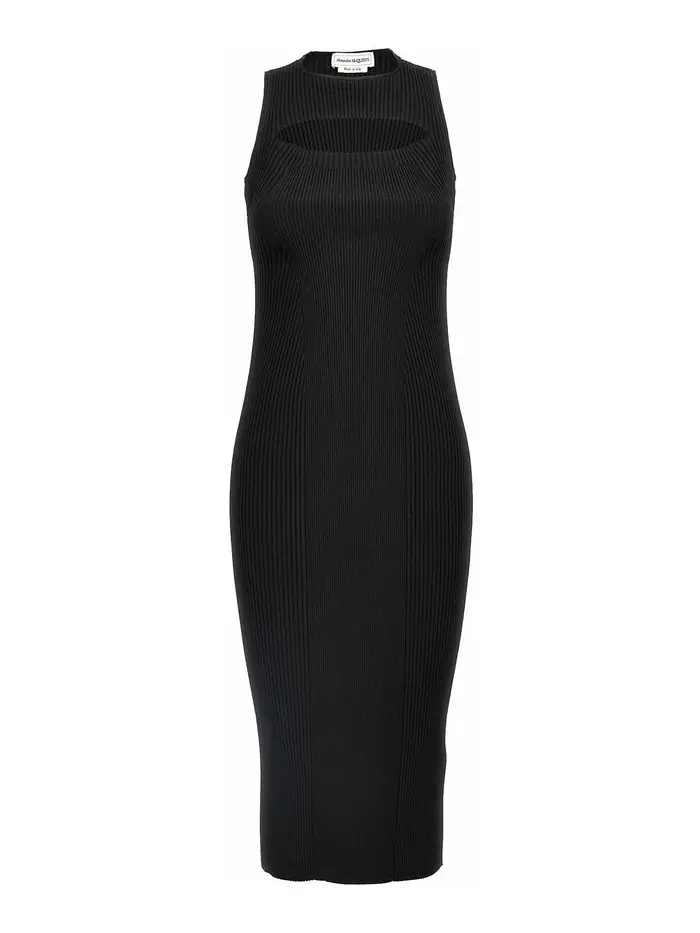 Alexander Mcqueen Abito in maglia a coste Nero