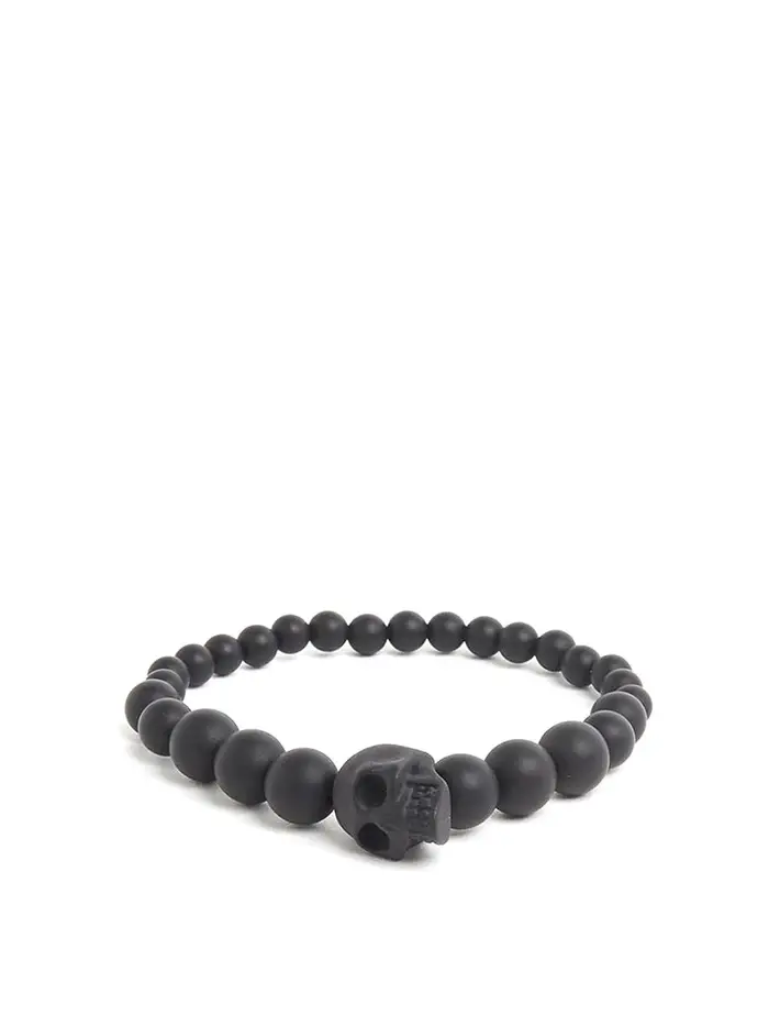 Alexander Mcqueen Bracciale con sfera di teschio Nero
