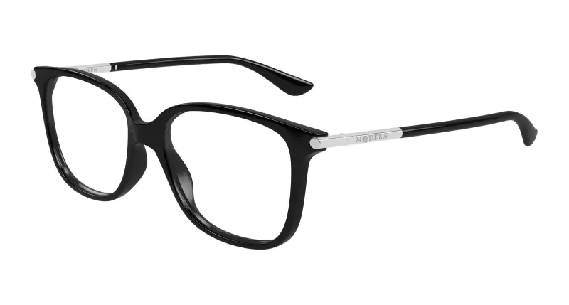 alexander mcqueen Donna AM0554O 005 Montature da vista Acetato Nero Trasparente Cat Eye