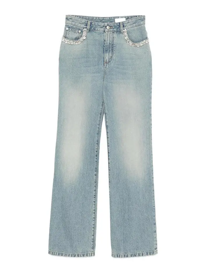 Jeans a gamba dritta Blu