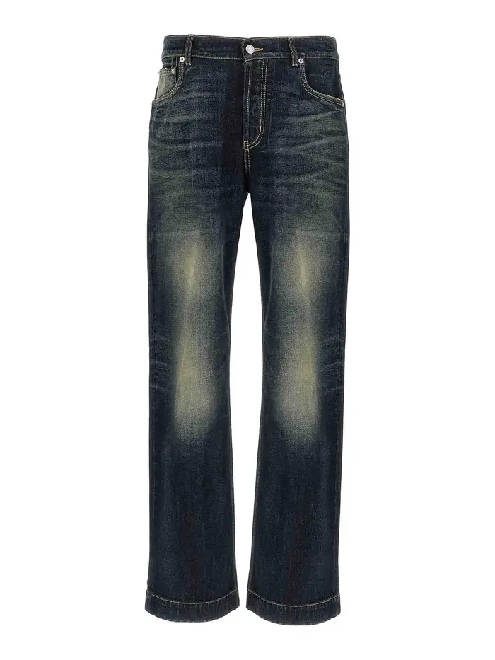 Jeans a gamba larga Blu