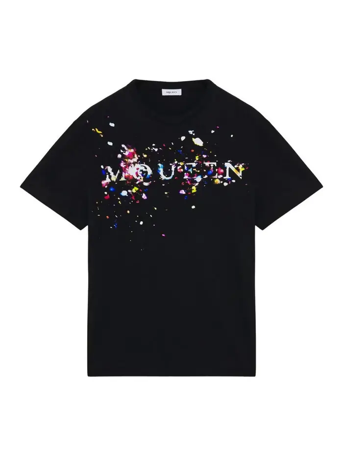 Maglietta in cotone nero Multicolore