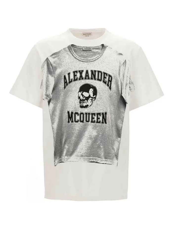 Alexander Mcqueen T-shirt con stampa logo Bianco