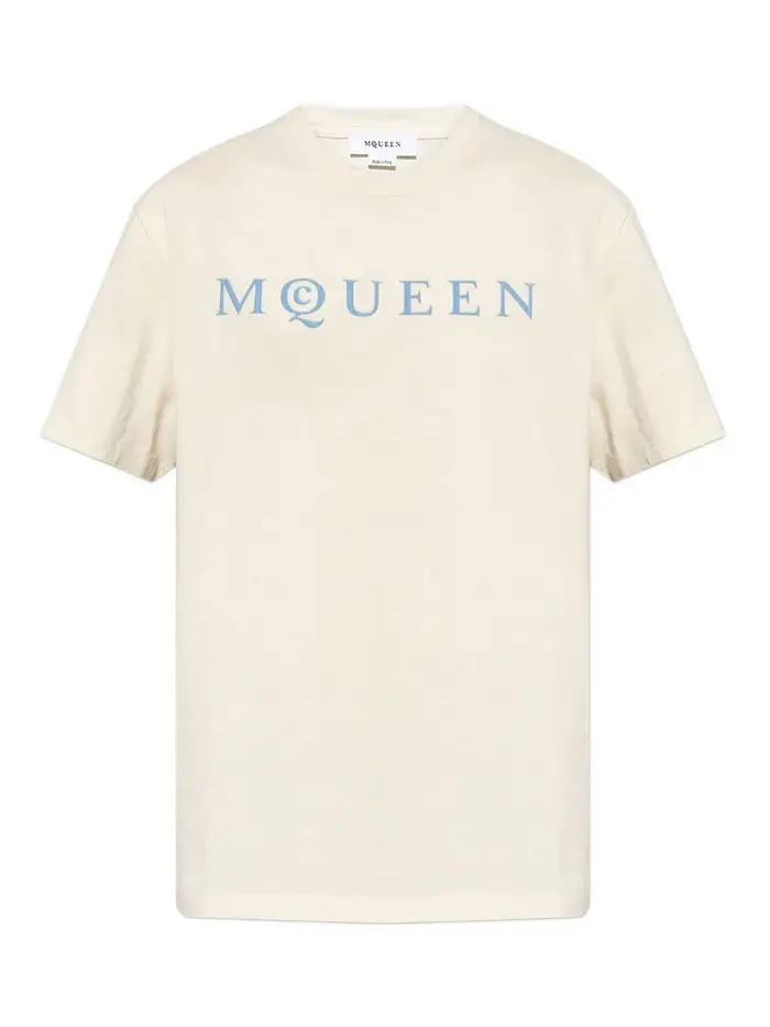 Alexander Mcqueen T-shirt in cotone avorio Bianco