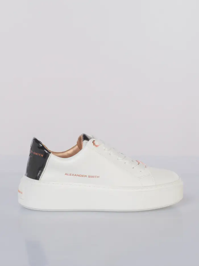 ALEXANDER SMITH sneaker da donna London High con inserti effetto vernice Bianco