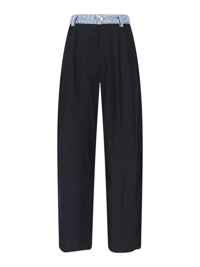 Alexander Wang Pantaloni Dritti Dettaglio Denim Nero