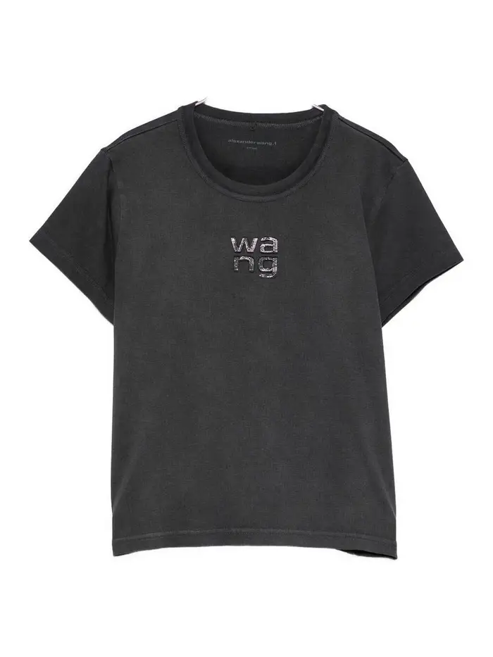 Alexander Wang T-shirt con logo sbiadito Nero