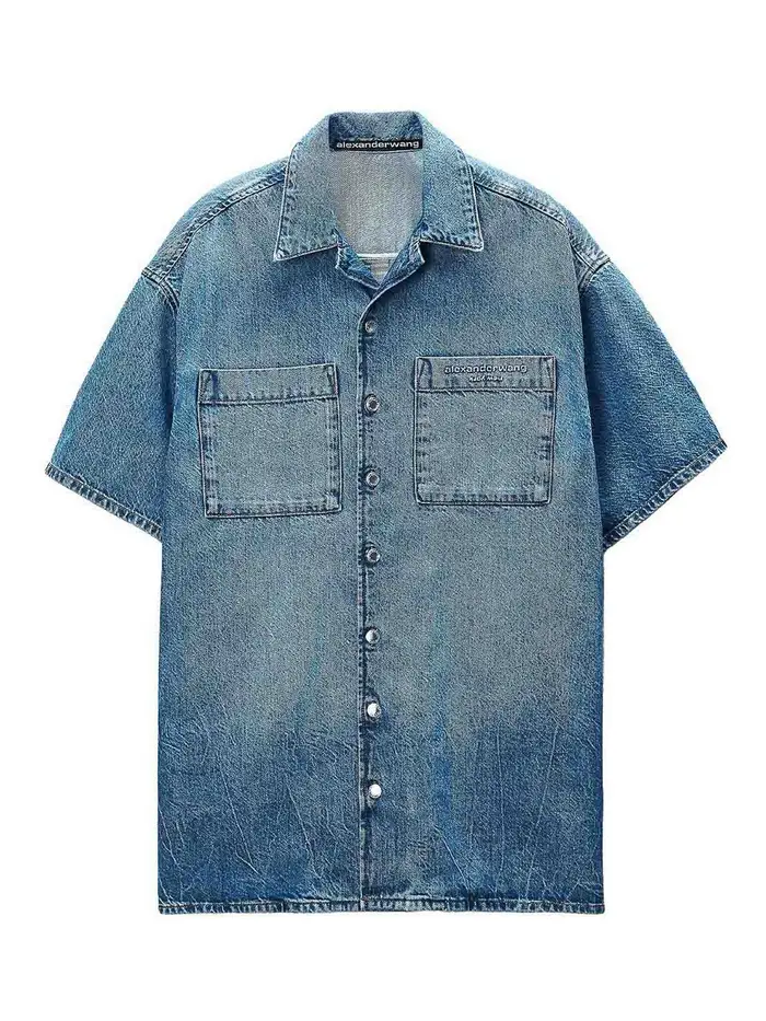 Alexander Wang Vestito camicia di jeans squadrato Blu
