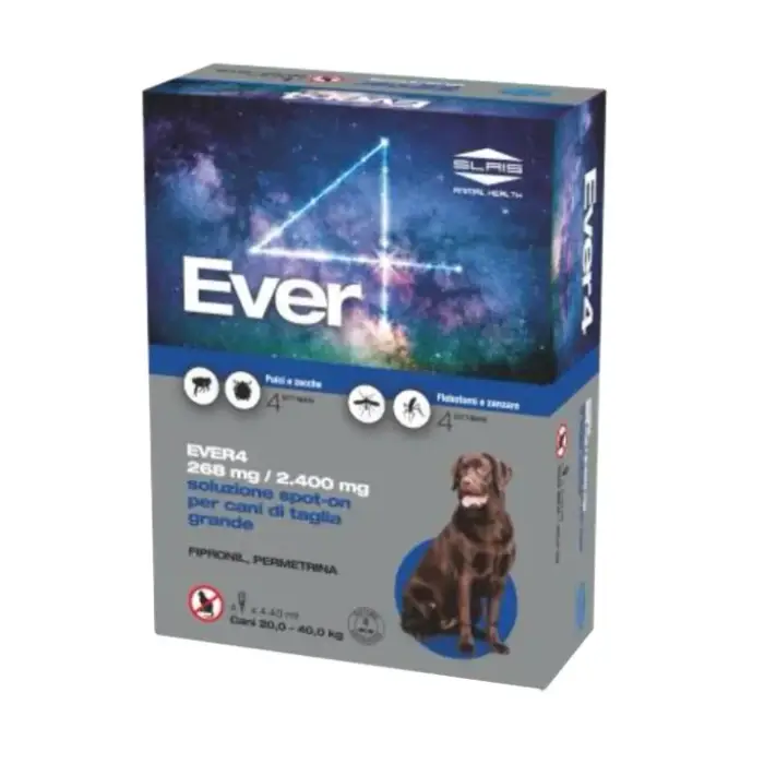 Alfamed s a Ever4 Spot-On per Cani 4 Pipette - L 20 - 40 Kg
