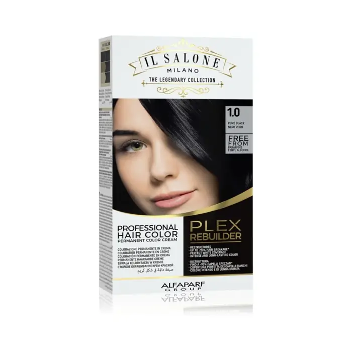 Alfaparf Milano Il Salone Milano Plex Rebuilder tinta permanente per capelli colore 1,0 - nero puro 1 pz