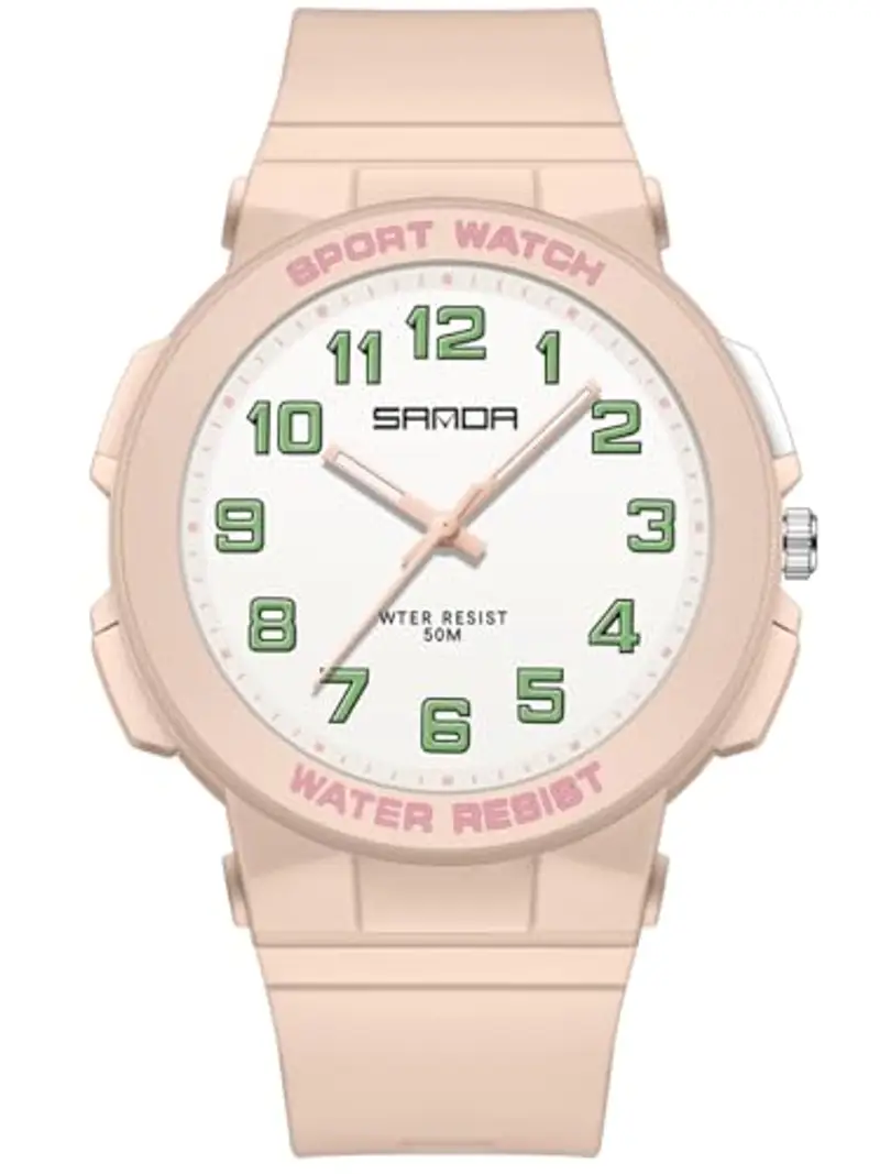 Alienwork Orologio Bambini Ragazze Pink Bianco bambini Impermeabile 5 ATM Sport