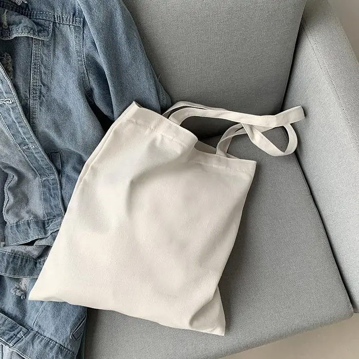 aliwood Borsa a tracolla in tela moda Borsa shopping in tela tinta unita Harajuku Borsa da scuola casual di grande capacità bianco