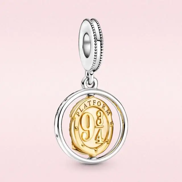 Ciondolo a forma di chiave alata in argento 925, ciondolo girevole Snape Doe Patronus, adatto per braccialetti da donna