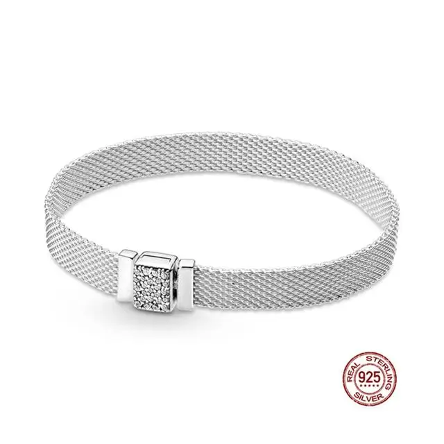 Nuovo Bracciale a Catena Serpente in Argento Sterling 925 per Donne Nodo Infinito Chiusura Fiore di Margherita Bracciali da Donna Gioielli 20cm