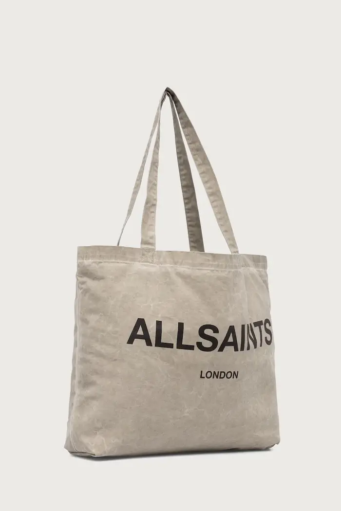 AllSaints borsa in materiale da uomo in cotone Beige