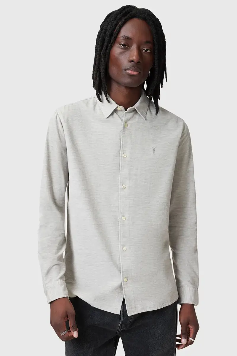 AllSaints camicia in cotone LORELLA uomo colore grigio M151SB