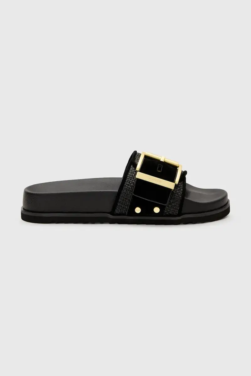 AllSaints ciabatte slide Ellie Raffia Slider donna colore nero W094FC