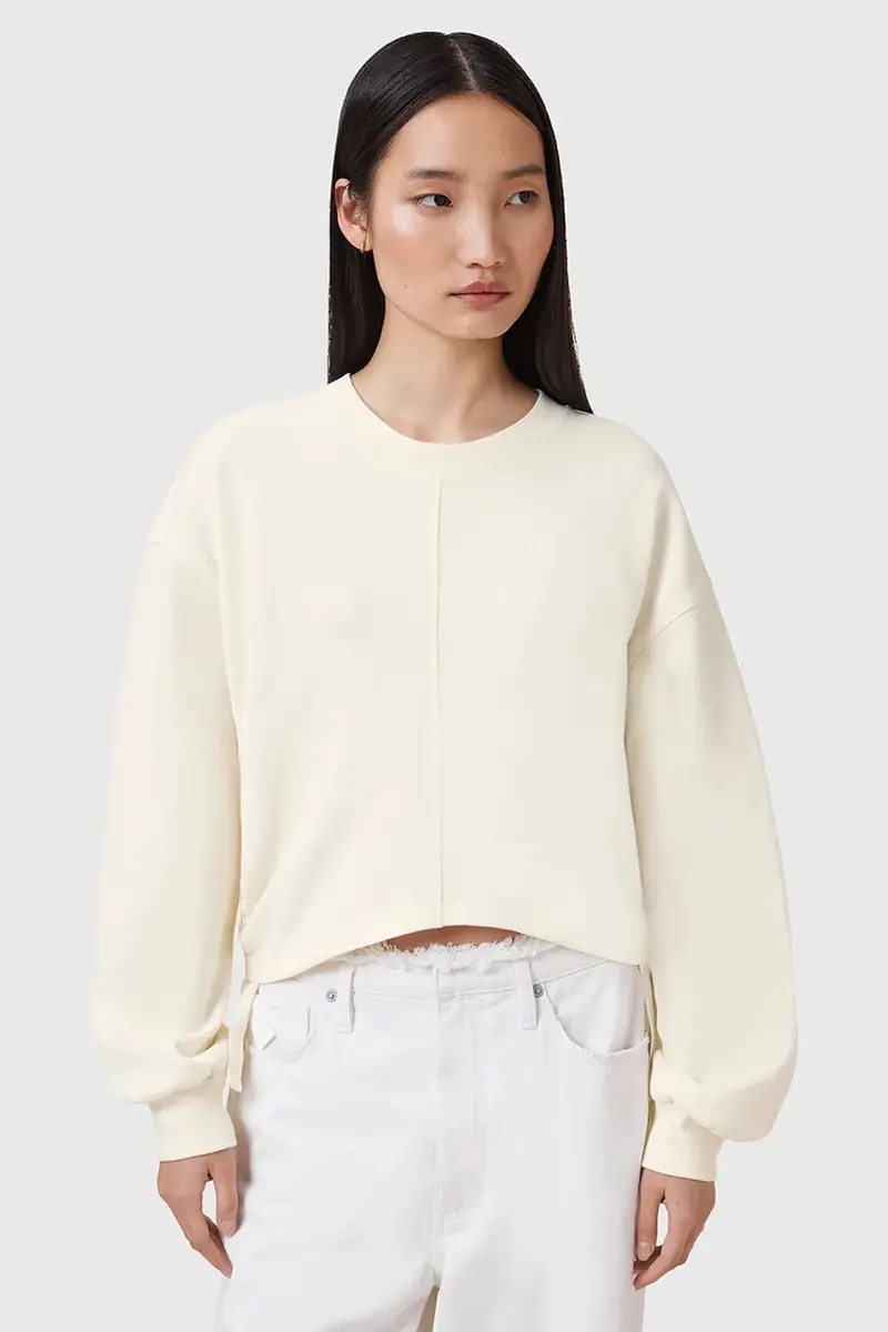 AllSaints felpa in cotone MIRA donna colore beige W214JC