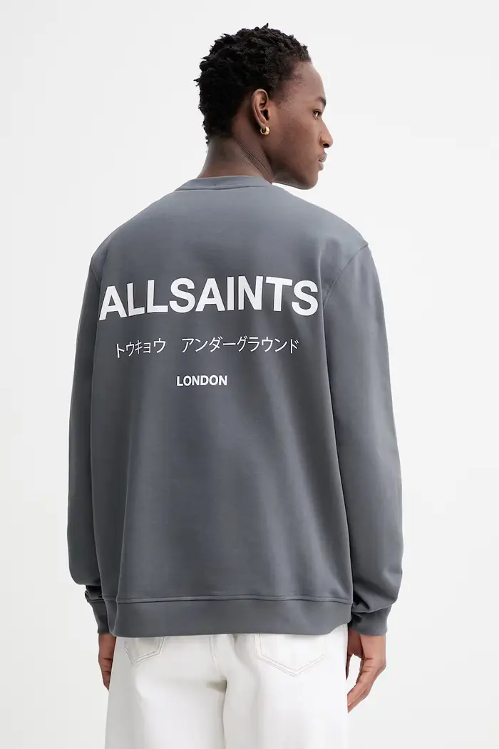 AllSaints felpa in cotone UNDERGROUND Grigio