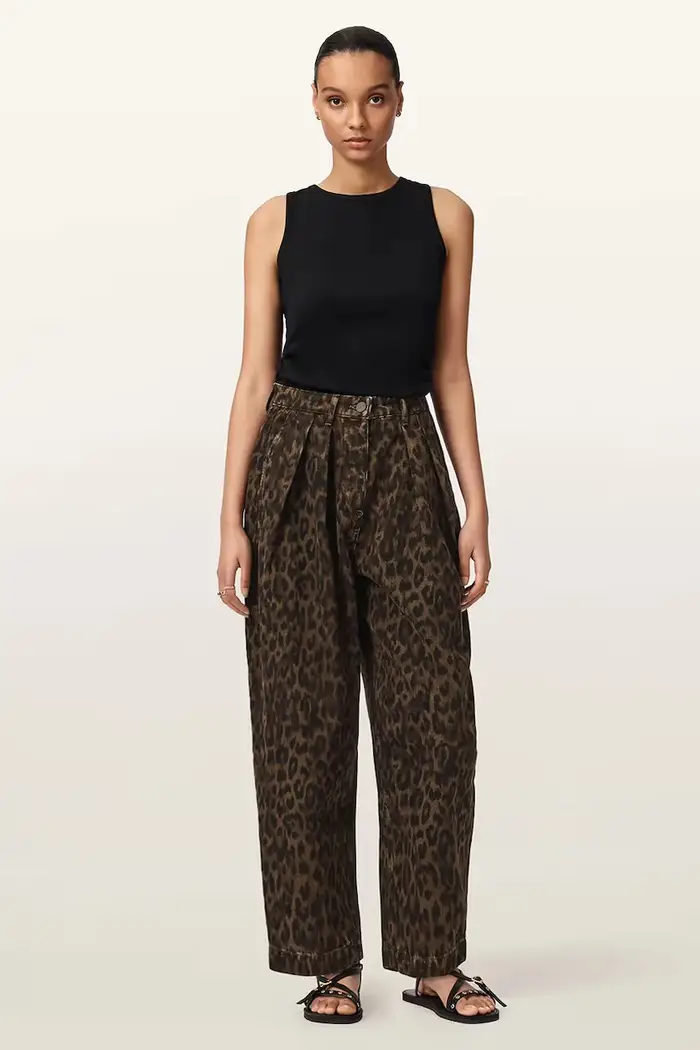 Jeans barrel da donna Marrone
