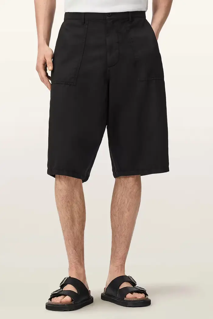 AllSaints pantaloncini da uomo con lino ECHO Nero