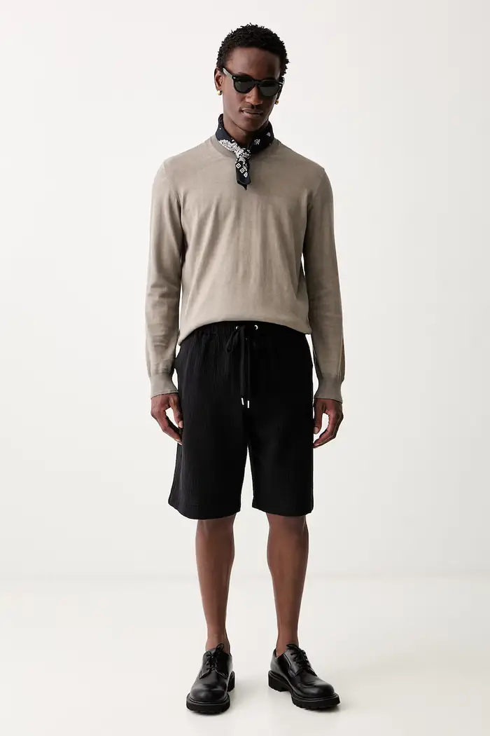 AllSaints pantaloncini da uomo in cotone TAIKO Nero