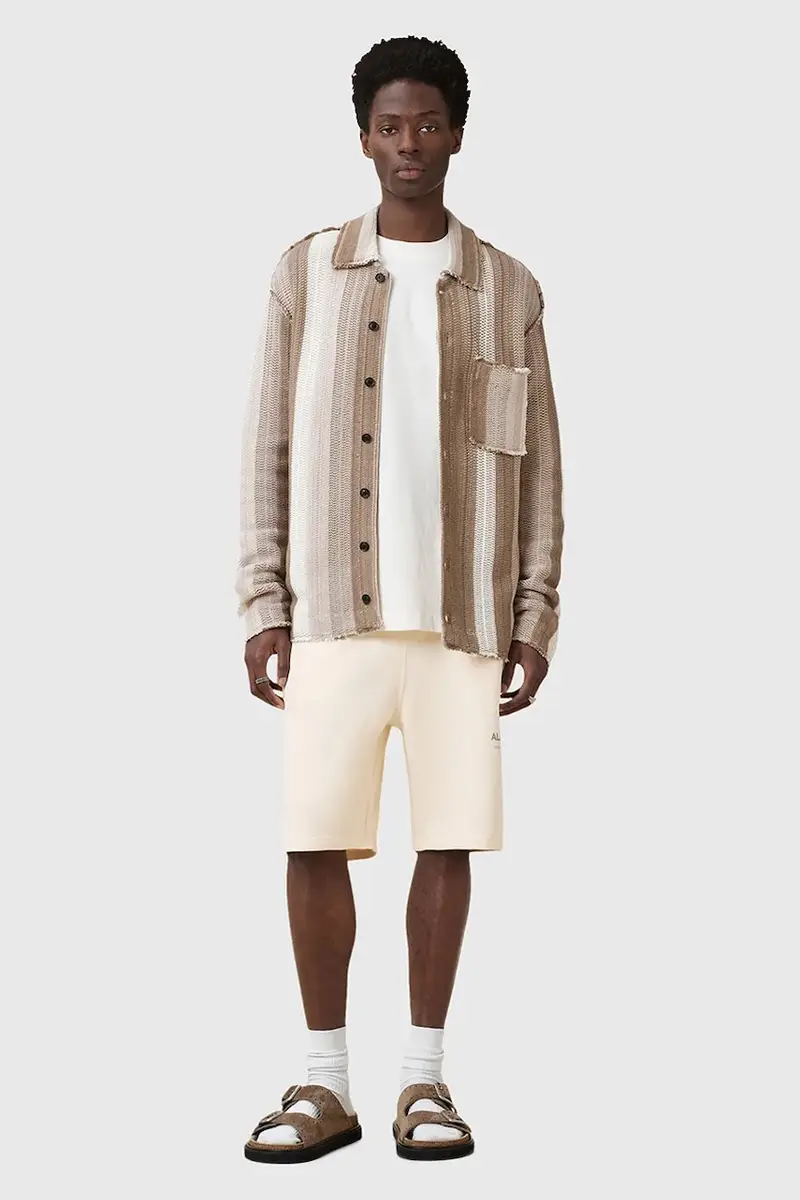 AllSaints pantaloncini in cotone UNDRGRND SWEATSHORT colore grigio M002TC Beige