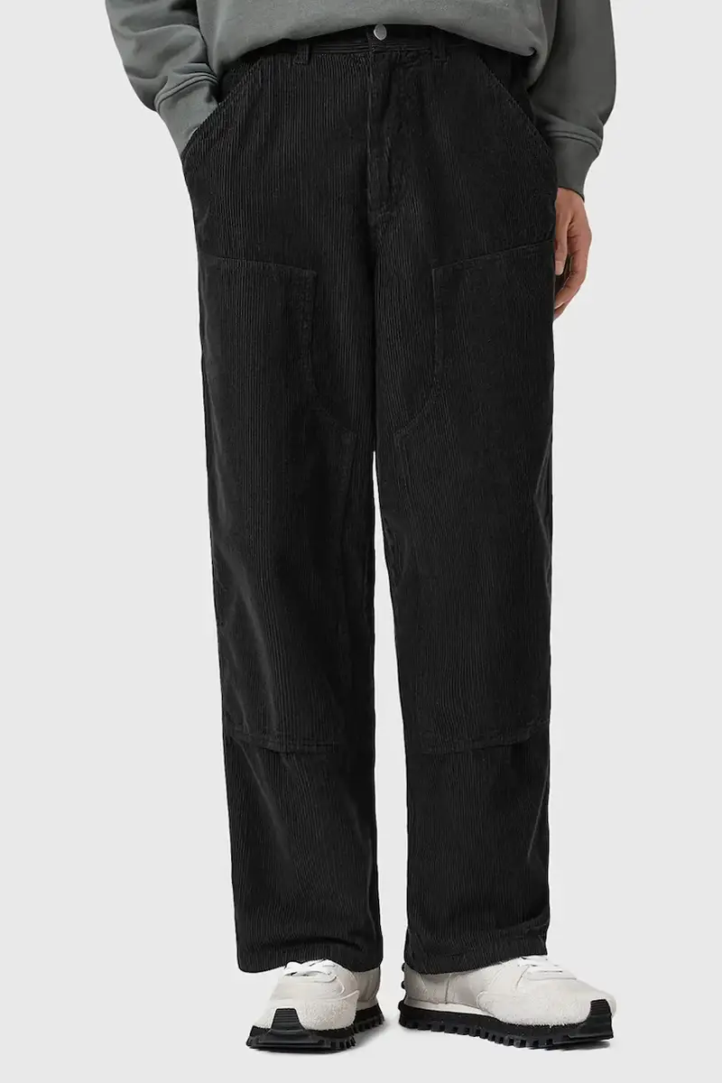AllSaints pantaloni in cotone DUNSTAN uomo colore nero M008TD
