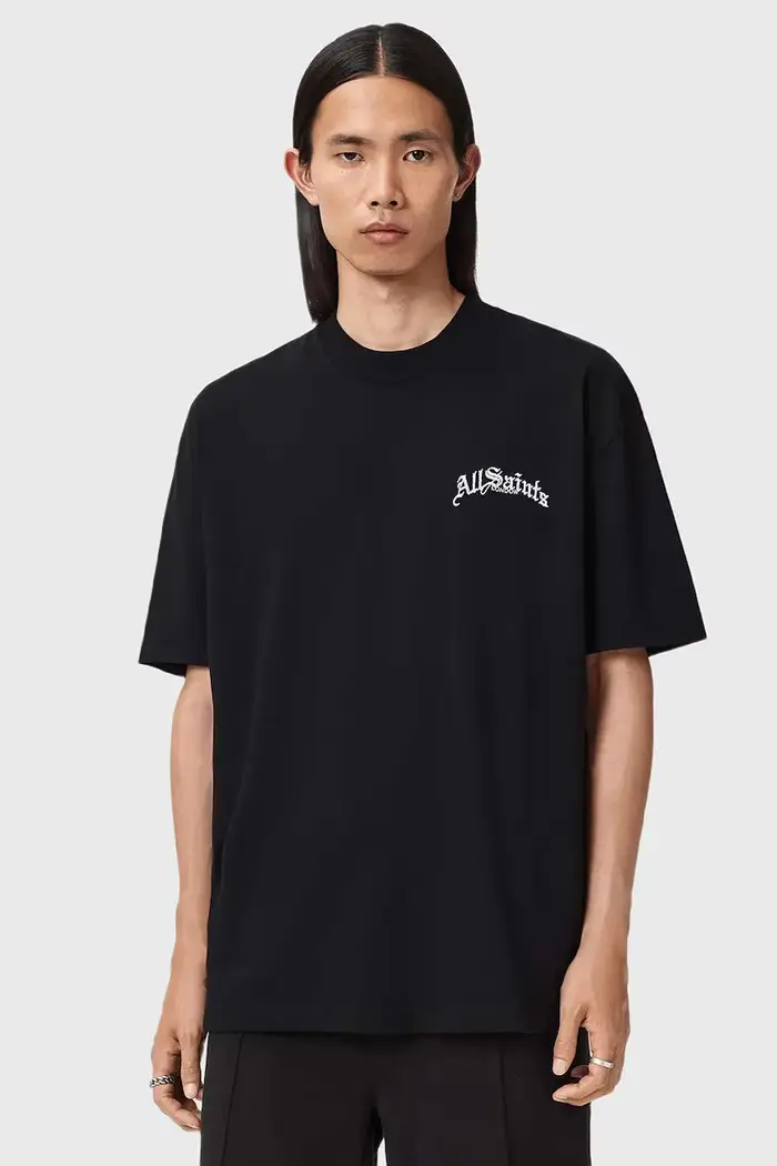 AllSaints t-shirt in cotone DESCENT Nero