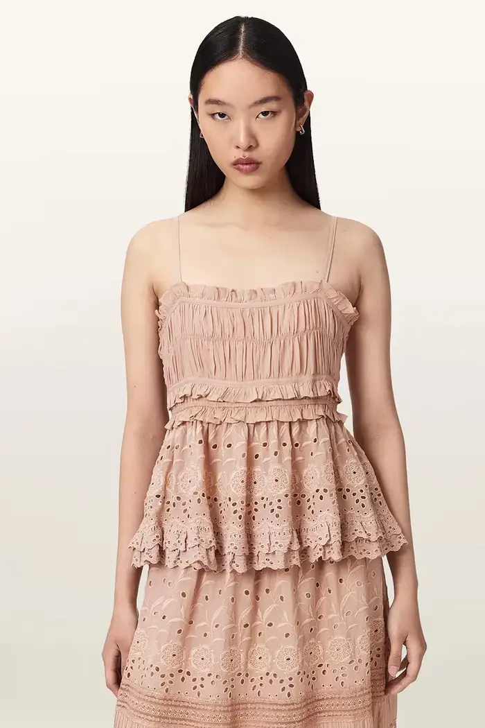 AllSaints top da donna con viscosa CAMILLE Rosa