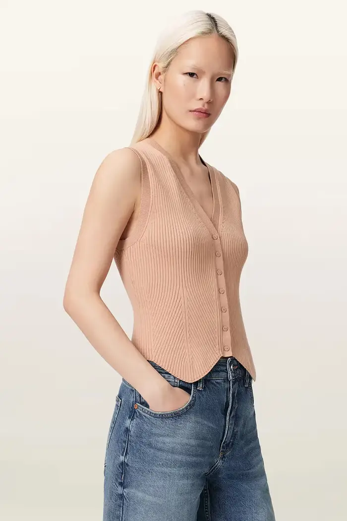 AllSaints top da donna in viscosa Arancione